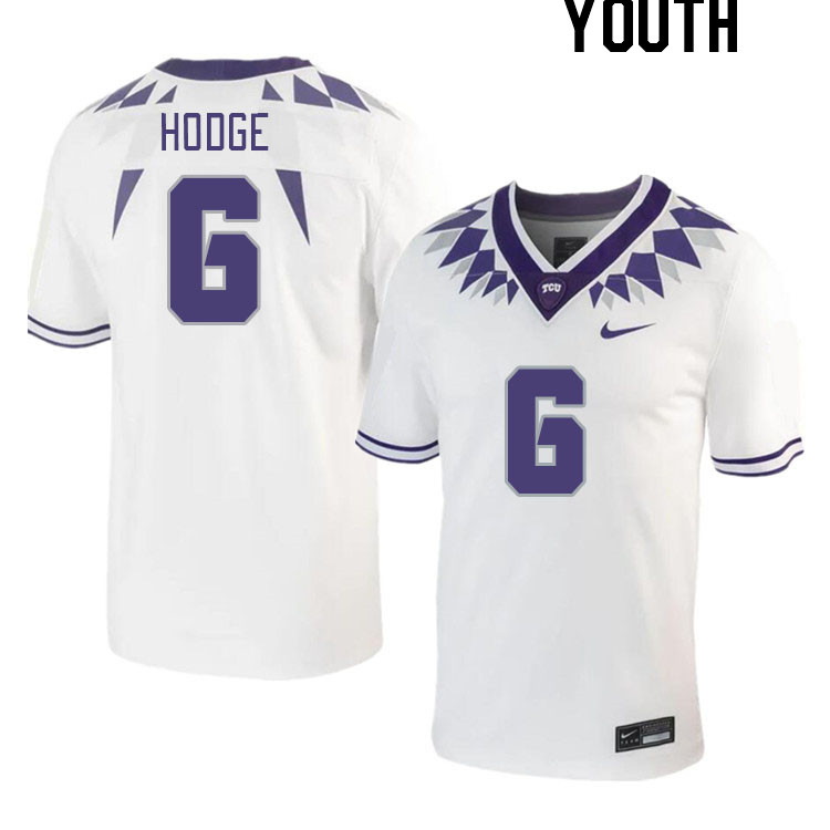 Youth #6 Jamoi Hodge TCU Horned Frogs 2023 College Footbal Jerseys Stitched-White